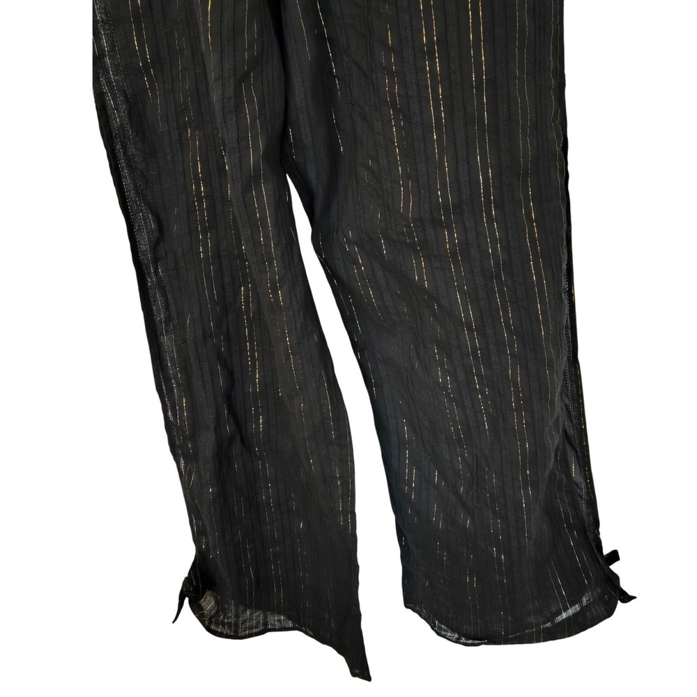 La Blanca Black Gold Stripe Halter Wide Leg Resort Jumpsuit Cover Up NWT - Picture 8 of 13